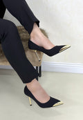 Alis Siyah Saten Stiletto Ayakkabı